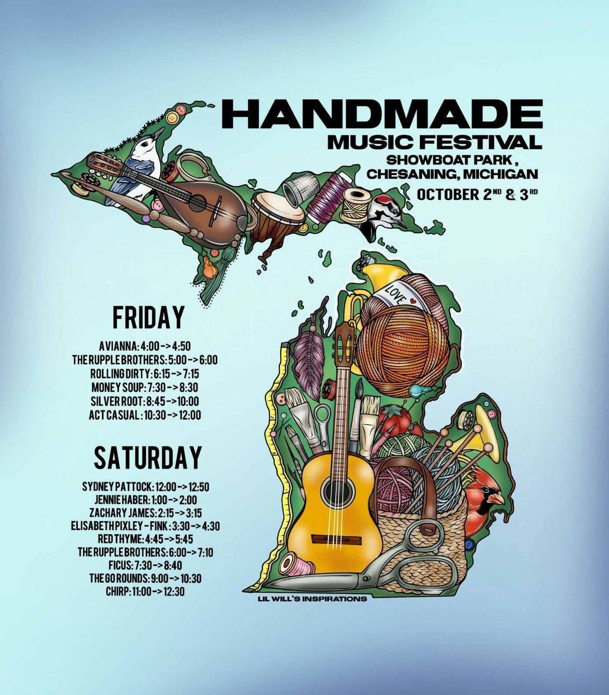 Handmade Music Festival 2026 lineup and set times